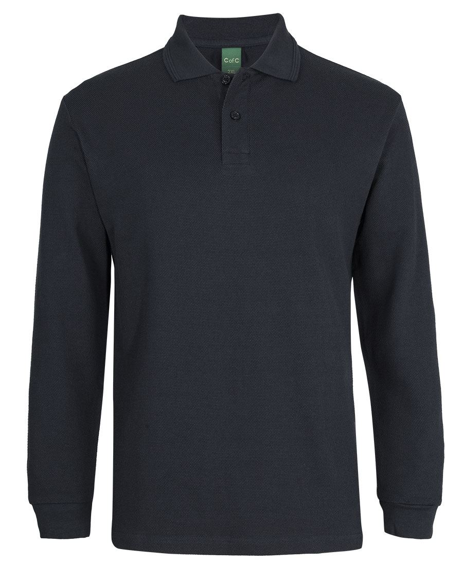 C of C Long Sleeve 320G Popcorn Cotton Polo