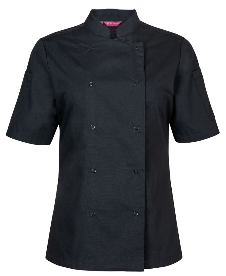 JB's Ladies Short Sleeve Snap Button Chefs Jacket