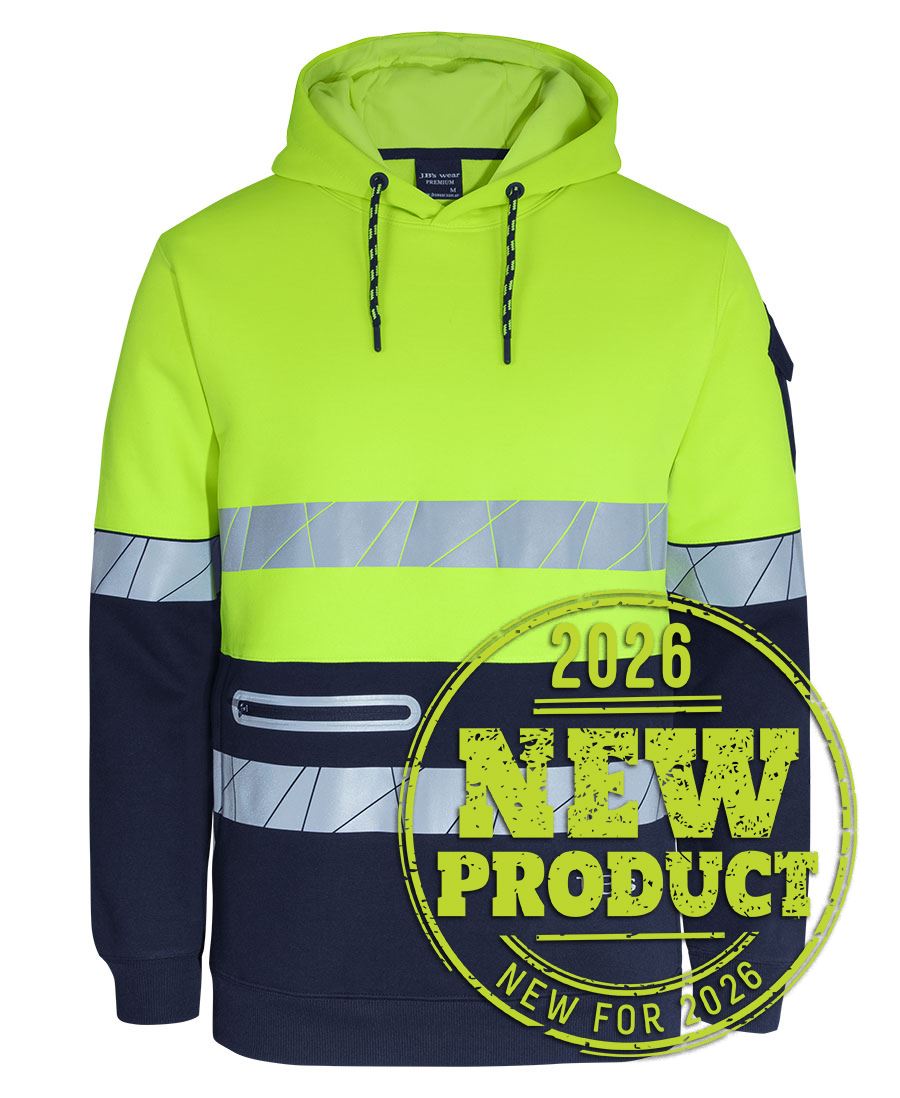 JB's 450G Hi-Vis Pull Over Hoodie With Frag Tape