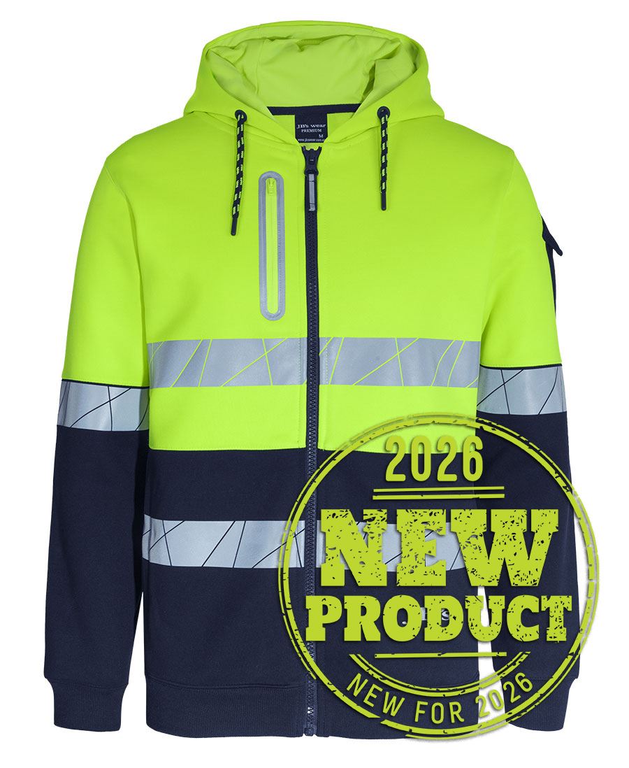 JB's 450G Hi-Vis Full Zip Hoodie With Frag Tape