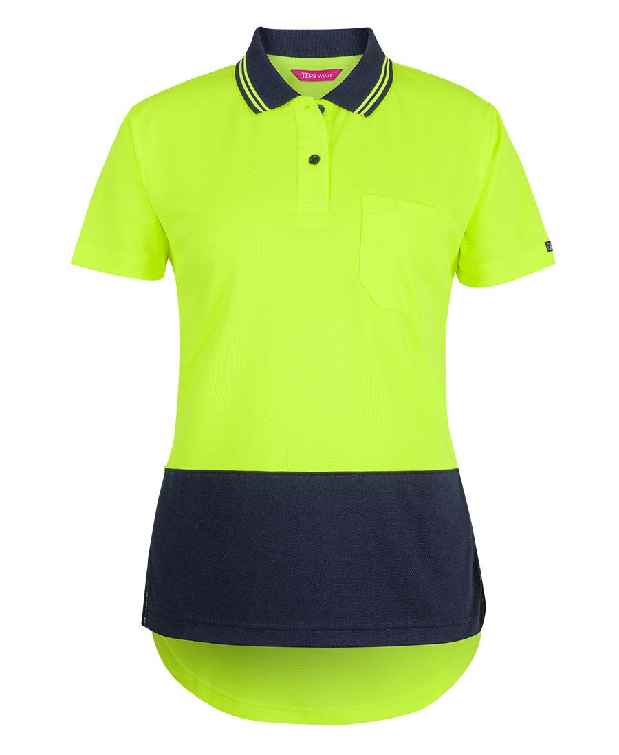 JB's Ladies Hi-Vis Short Sleeve Drop Tail Polo