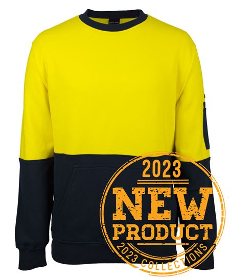 JB'S Hi-Vis 310 Cotton Crew Neck Sweater 6HVCM