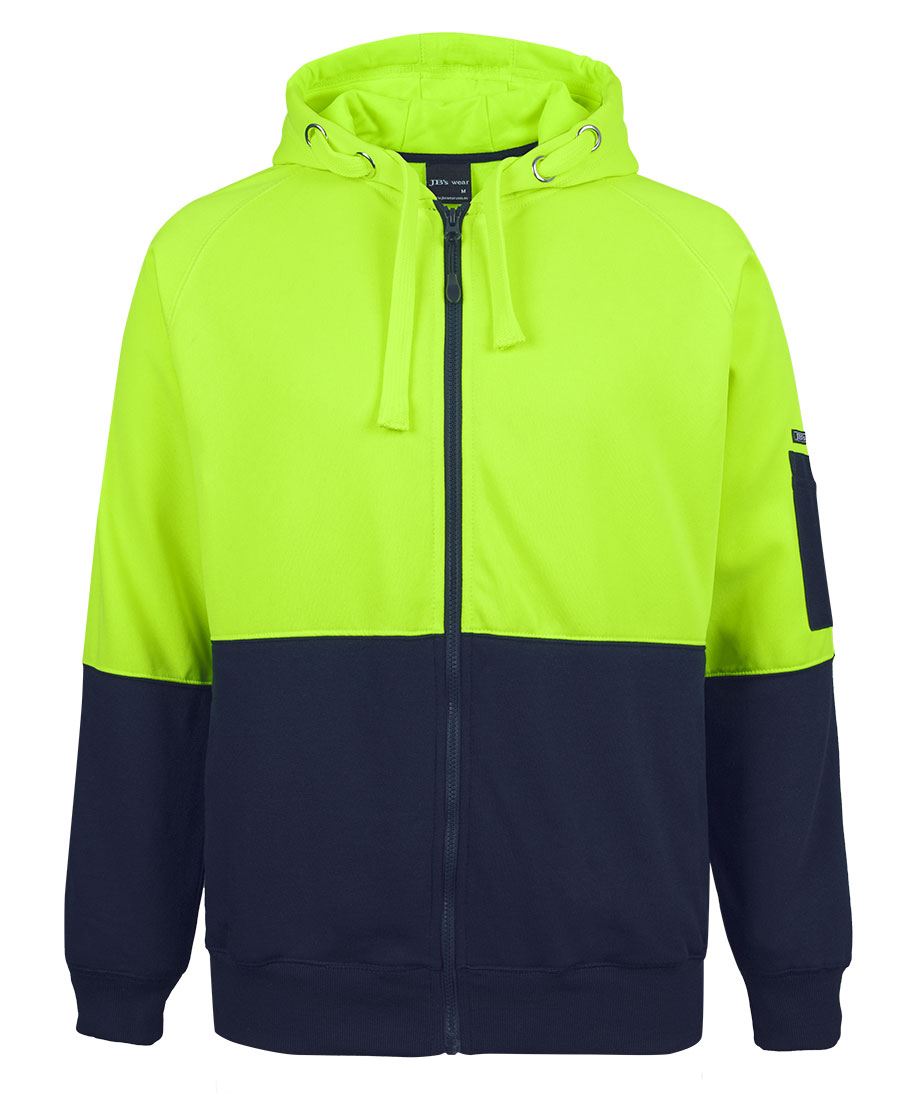 JB's Hi-Vis Full Zip Fleecy Hoodie