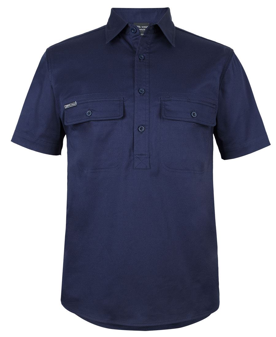JB's Short Sleeve 150G Stretch Close Front Work Shirt
