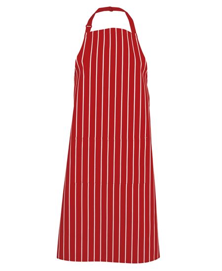 JB’s Striped Bib Apron With Herringbone Waist Strap – Durable Polyester/Cotton For Kitchen & Housework