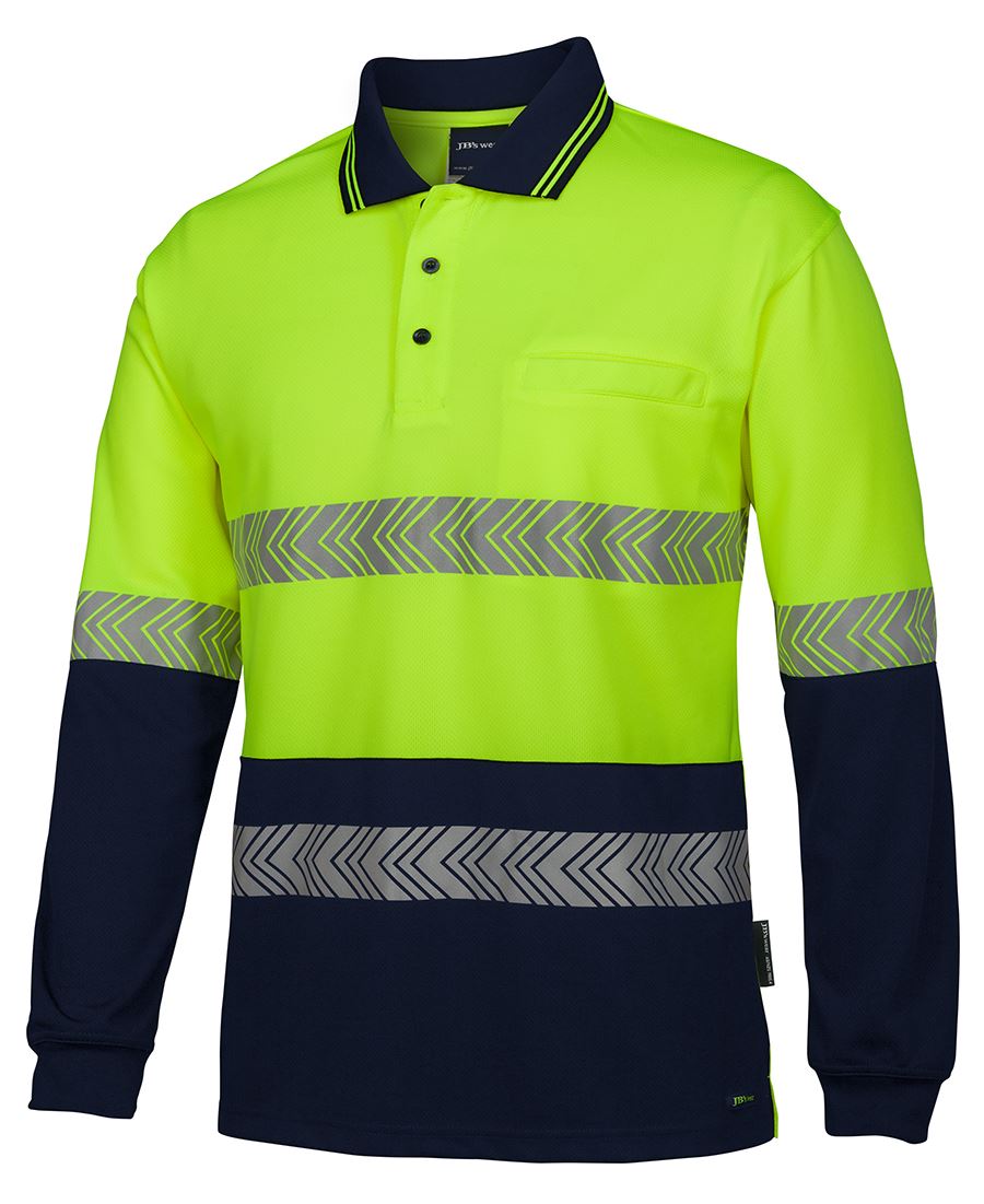 JB's Hi Vis L/S Segmented Tape Polo